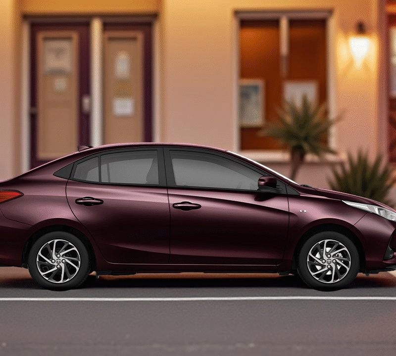 BlackishRed Toyota Vios 2025 and 2023